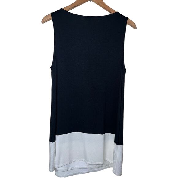 J. Jill Tunic Tank Top Womens Medium Colorblock Soft Knit Asymmetrical Hem - Picture 2 of 8